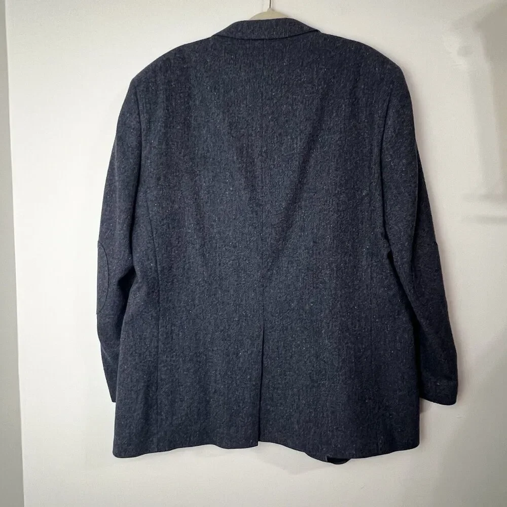Paul Fredrick Wool Blazer Blue Confetti Tweed Men’s 48L